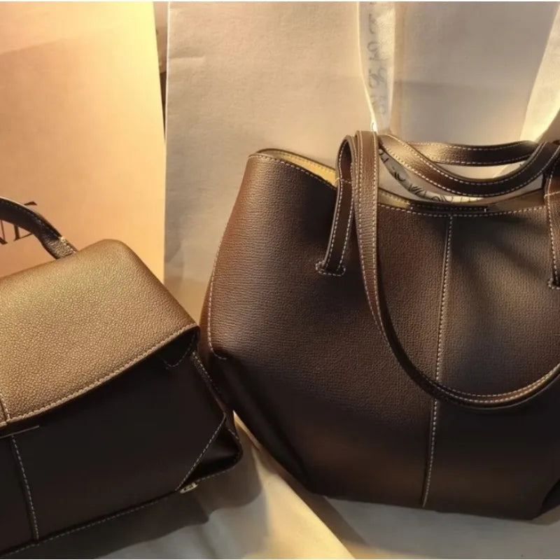 Sac fourre-tout rétro en cuir, nouveau modèle 2026, sac à bandoulière tendance pour femmes, grande capacité et design polyvalent