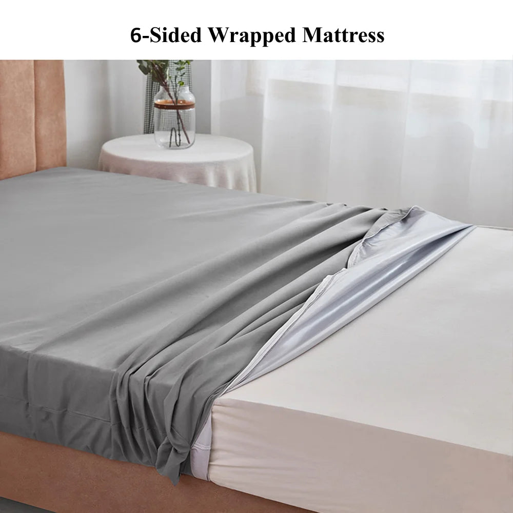 Juste de matelas imperméable entièrement fermée à 6 côtés avec fermeture éclair, drap-housse anti-poussière pour lit double, jumeau, complet, reine, roi
