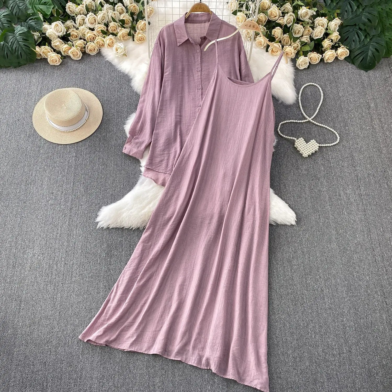 Robe chemise pour femmes musulmanes, ensemble deux pièces, costumes modestes solides, Ensemble musulman du Ramadan, Maroc, dubaï, Abayas, tenues islamiques Jalabiya