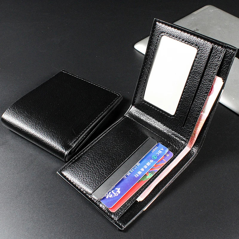 Portefeuille Homme en Cuir Artificiel Premium Portefeuille Court Noir pour Homme Produit Premium Portefeuille Homme