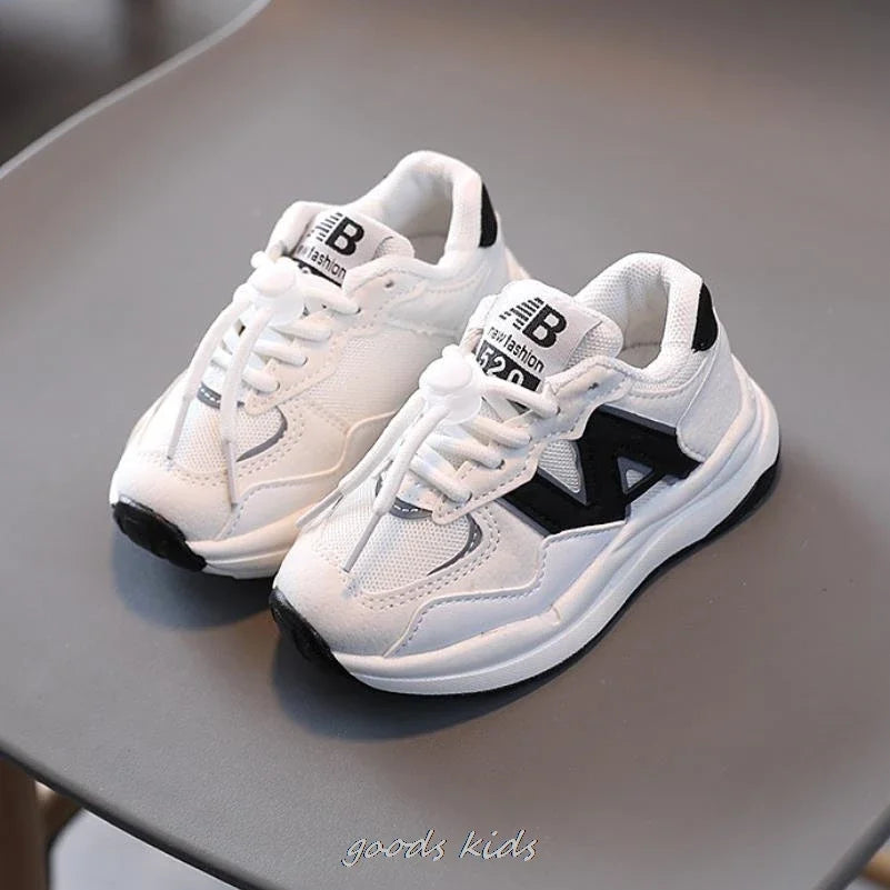 Baskets coordonnantes en cuir non ald pour enfants, chaussures de course, baskets, garçons, filles, enfants, nouveau panier