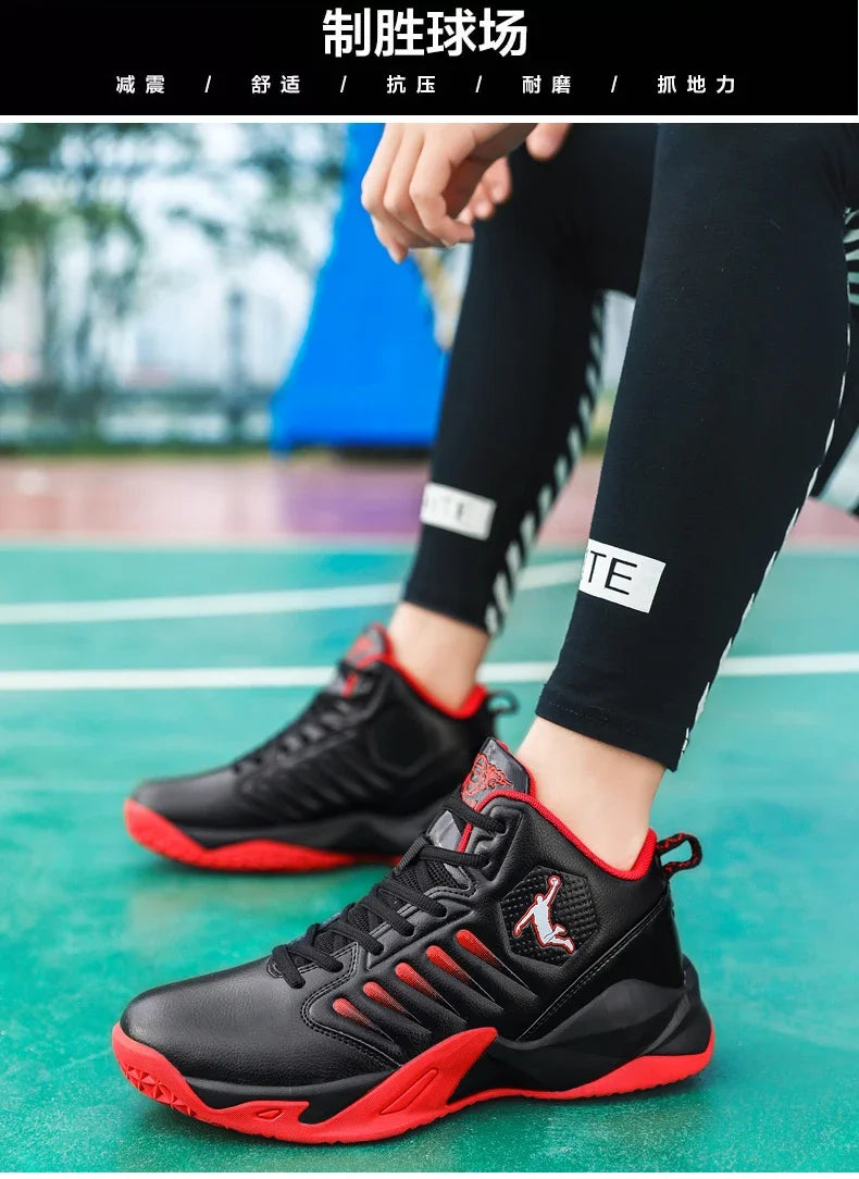 Baskets en cuir de marque pour hommes, chaussures de Basket-ball confortables, légères et antidérapantes, panier d'entraînement, bottes de basket-ball imperméables