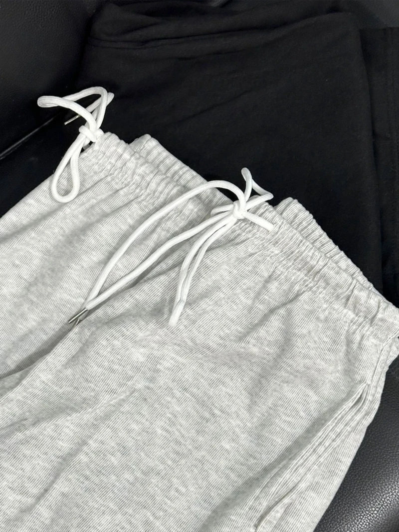 Pantalon de jogging décontracté pour homme - Coupe droite, ample, avec taille élastique et cordon de serrage, couleur unie