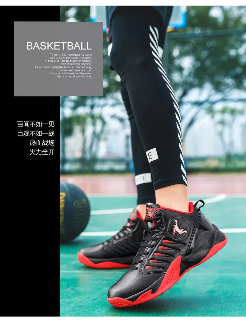 Baskets en cuir de marque pour hommes, chaussures de Basket-ball confortables, légères et antidérapantes, panier d'entraînement, bottes de basket-ball imperméables