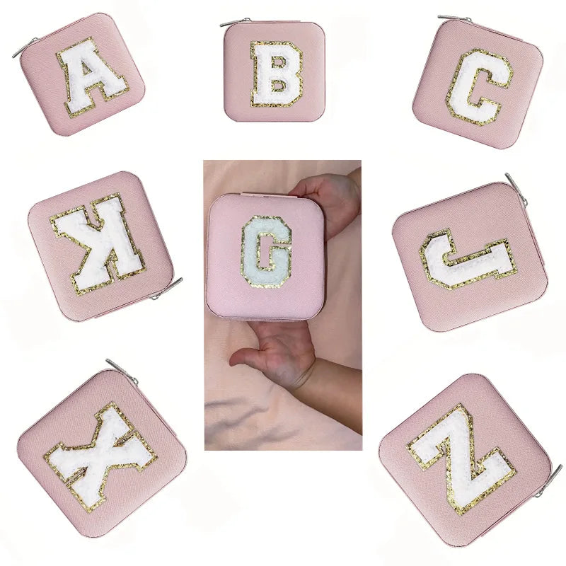 Nouvelle lettre créative boîte à bijoux portable voyage bague collier boucles d'oreilles boucles d'oreilles boucles d'oreilles boucles d'oreilles boucles d'oreilles boîte de rangement