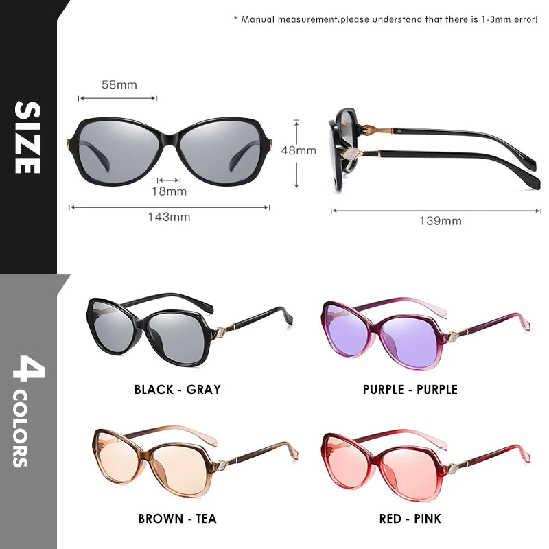 LIOUMO – lunettes de soleil élégantes en cristal pour femmes, polarisées, photochromiques, de luxe, effet caméléon, lunette de soleil femme