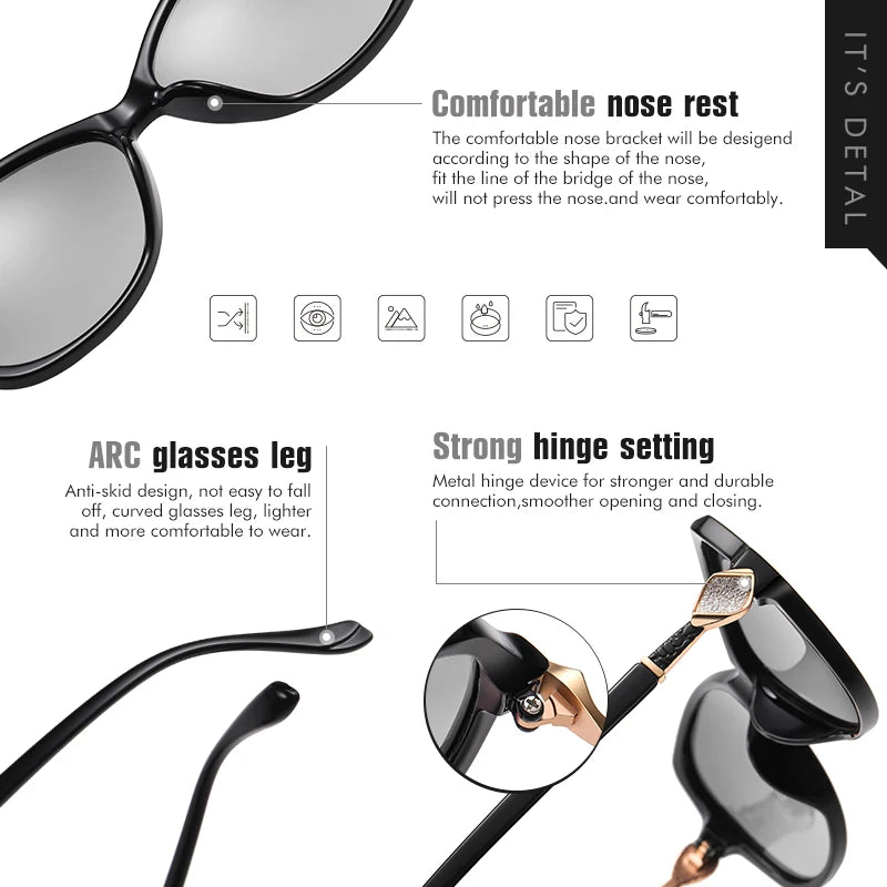 LIOUMO – lunettes de soleil élégantes en cristal pour femmes, polarisées, photochromiques, de luxe, effet caméléon, lunette de soleil femme