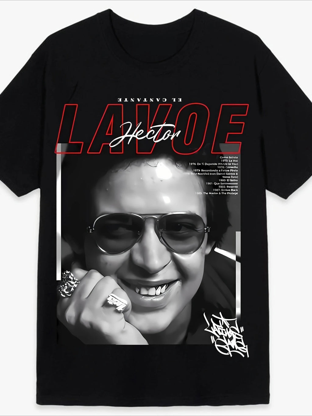 T-shirt pour homme - Imprimé Hector Lavoe - T-shirt décontracté à col rond et manches courtes