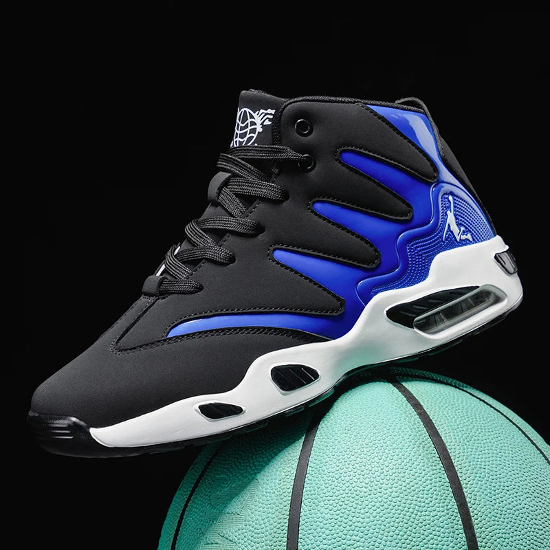 Chaussures de basket-ball montantes pour hommes, robustes et stables, baskets d'entraînement à lacets, unisexe, adaptées à la course, au sport, au basketball et à la marche. Cadeau idéal pour les hommes, léger, confort