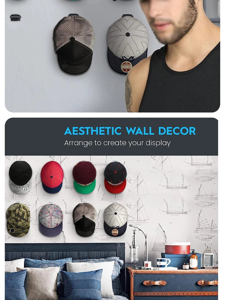 Crochet de chapeau de baseball sans lueur, chapeau de conception minimaliste, rangement de collier d'écouteur simple, noir, T1, nouveau, 5 pièces, 10 pièces