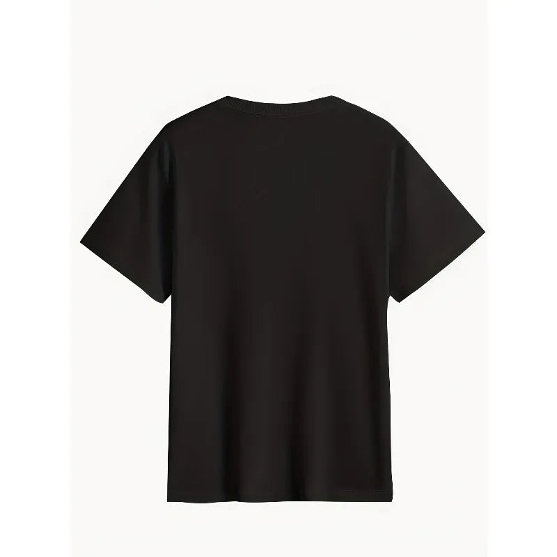 T-shirt pour hommes – Haut décontracté noir à manches courtes avec motif d'ailes blanches et rouges, adapté à un usage quotidien, aux voyages en salle de sport et aux fêtes