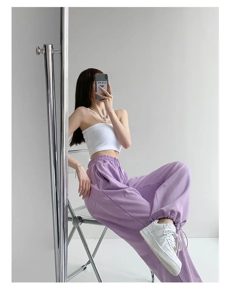 Nouveau Jogging pantalons de survêtement femmes Joggers pantalons de sport mode femme coréen survêtement Pantalon femme