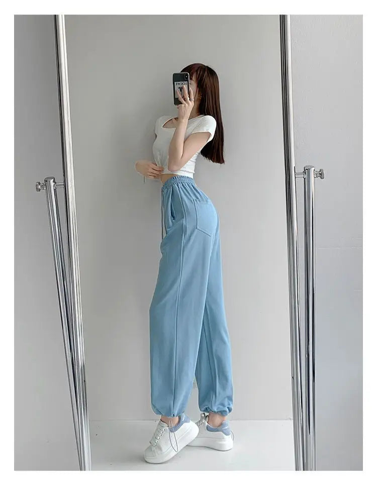 Nouveau Jogging pantalons de survêtement femmes Joggers pantalons de sport mode femme coréen survêtement Pantalon femme