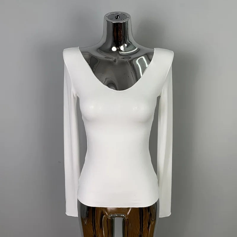 Femmes T-Shirt 2026 été basique t-shirt style décontracté col rond Femme vêtements Sexy poitrine basse voir à travers doux mince hauts T-Shirt Femme