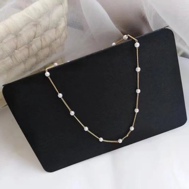 Wu's 2022 nouveau collier de perles amour Imitation collier de perles collier gothique collier polyvalent collier Imitation perle court C