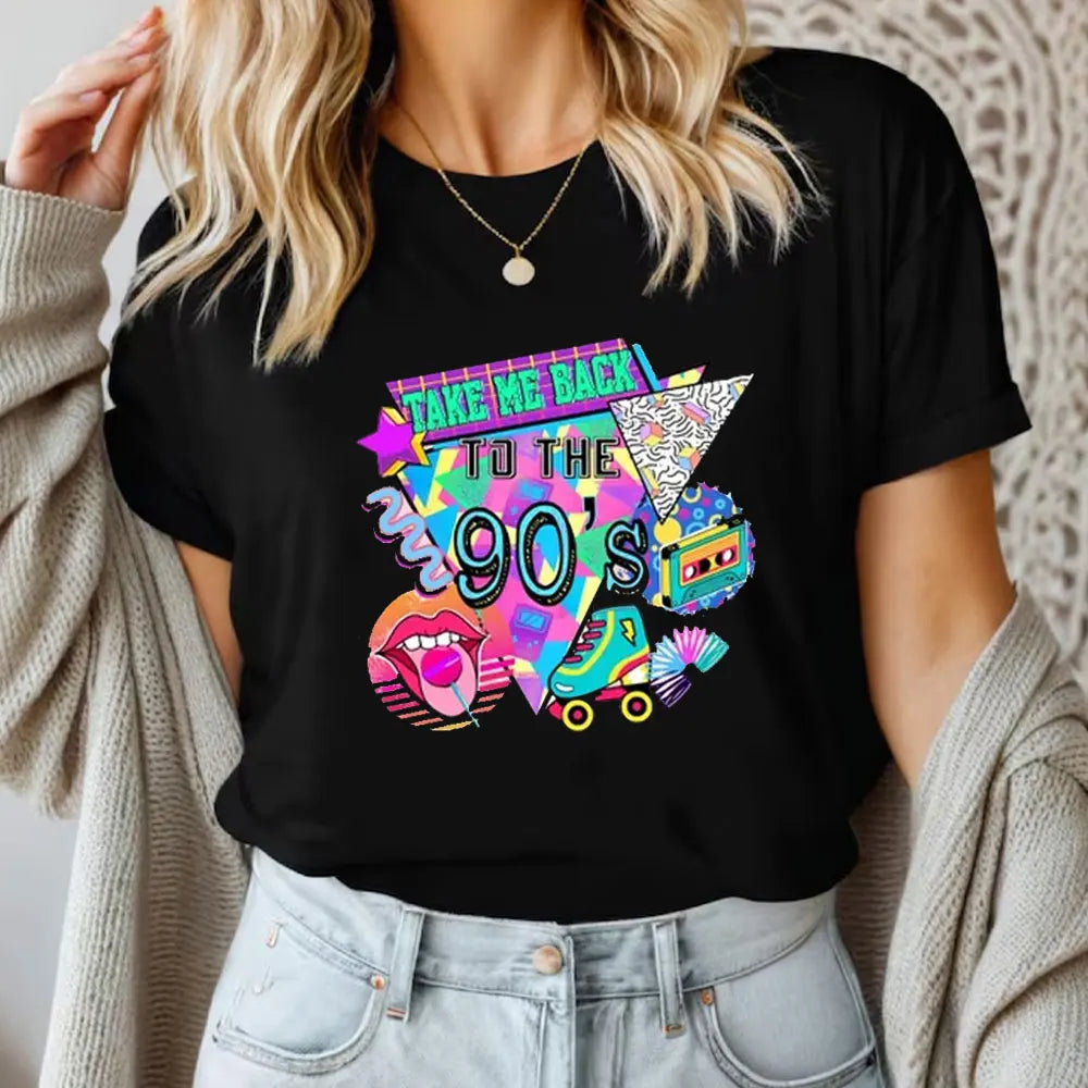 T-shirt pour femmes, I Love 90s, vêtements pour hommes, t-shirts graphiques musicaux, vêtements pour hommes, cadeau d'anniversaire, cadeaux amusants, t-shirts vintage