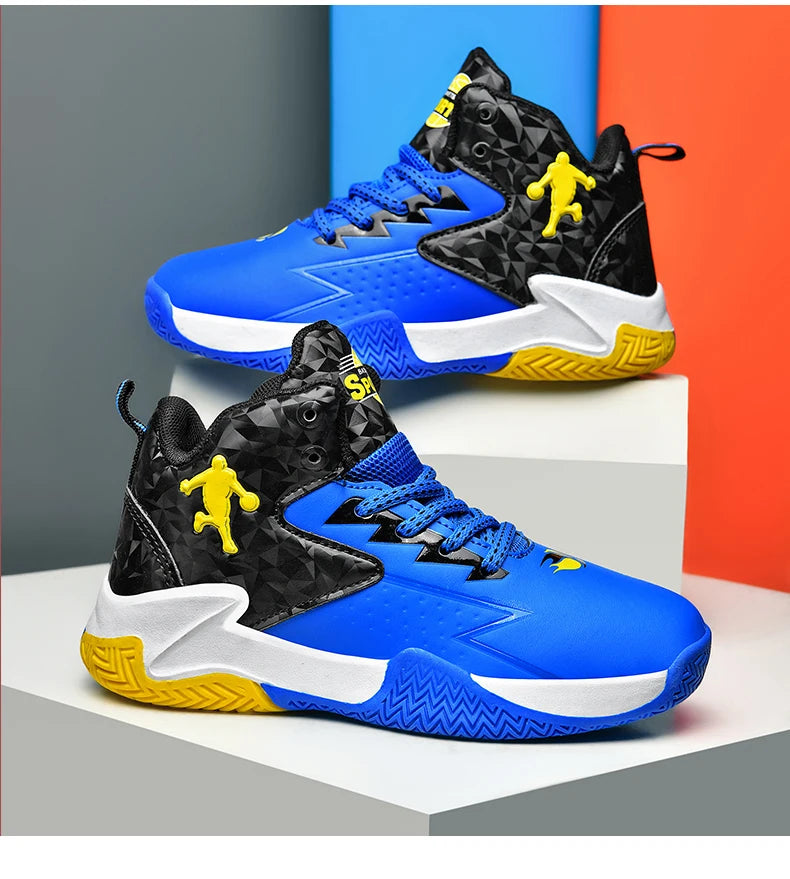 Chaussures de basket-ball classiques pour enfants, baskets antidérapantes d'extérieur pour garçons et filles, baskets décontractées à plateforme, chaussures de sport pour enfants
