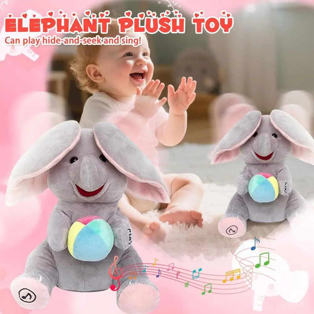 Jouet en peluche éléphant cache-cache pour bébé, jouet Musical interactif chantant pour enfants apaisants, jouets d'entraînement tête haute, cadeau de noël