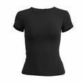 Femme vêtements à manches courtes T-shirt coupe ajustée hauts femme col rond tricoté gaine T-shirt vêtements de rue sexe sportif 2024 Y2K New2410