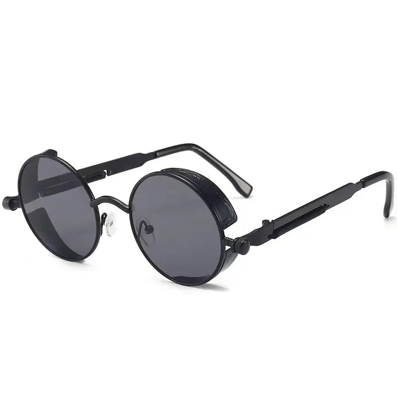 Lunettes de soleil rondes steampunk classiques pour hommes et femmes, lunettes de soleil gothiques rétro pour hommes, mode punk, fête, conduite