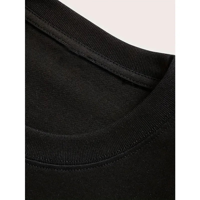 T-shirt pour hommes – Haut décontracté noir à manches courtes avec motif d'ailes blanches et rouges, adapté à un usage quotidien, aux voyages en salle de sport et aux fêtes