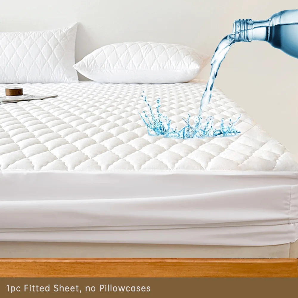 Protège-matelas imperméable gris/blanc, drap-housse de lit simple/double/140/160 multi-taille