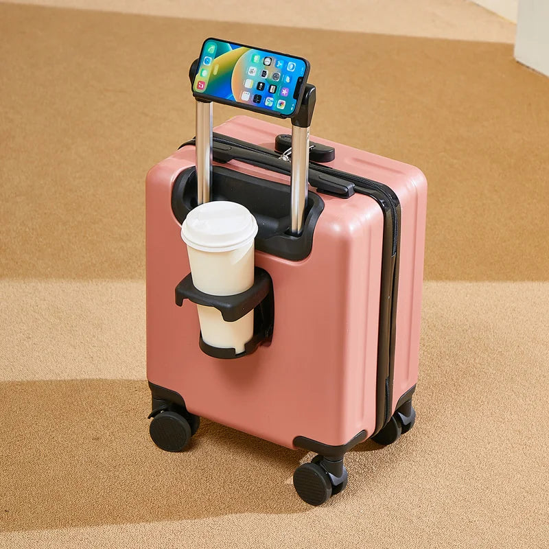 Valises De Voyage aériennes sur roulettes avec porte-gobelet, valise à main pour boîte De Voyage en vol, chariot à bagages, petite Valise De Voyage