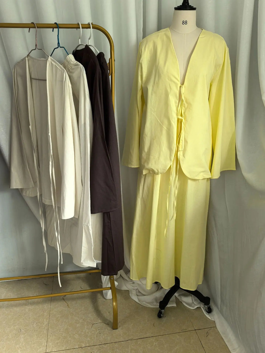Ensemble deux pièces musulman pour femmes, chemise à lacets, jupe, costumes Ramadan marocain, dubaï, jupes longues, tenues islamiques, Jalabiya Musulman