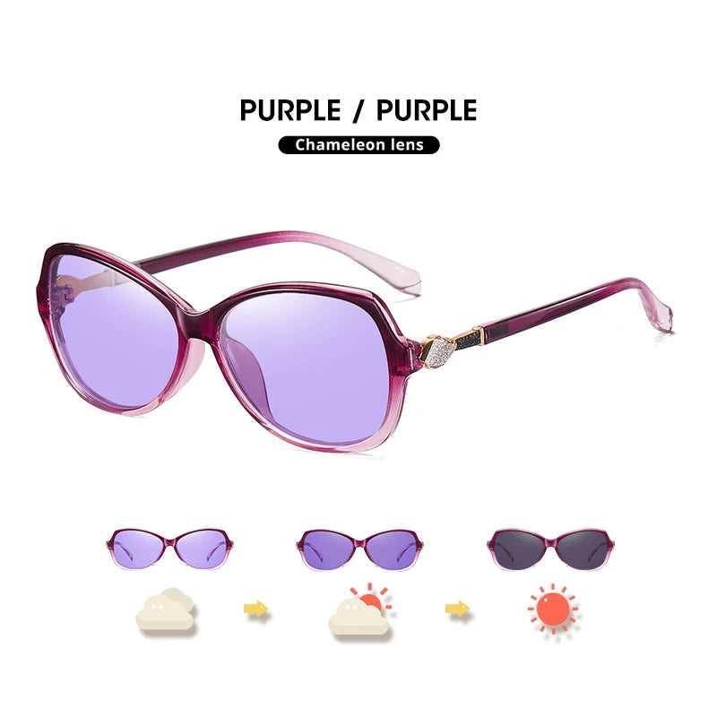 LIOUMO – lunettes de soleil élégantes en cristal pour femmes, polarisées, photochromiques, de luxe, effet caméléon, lunette de soleil femme