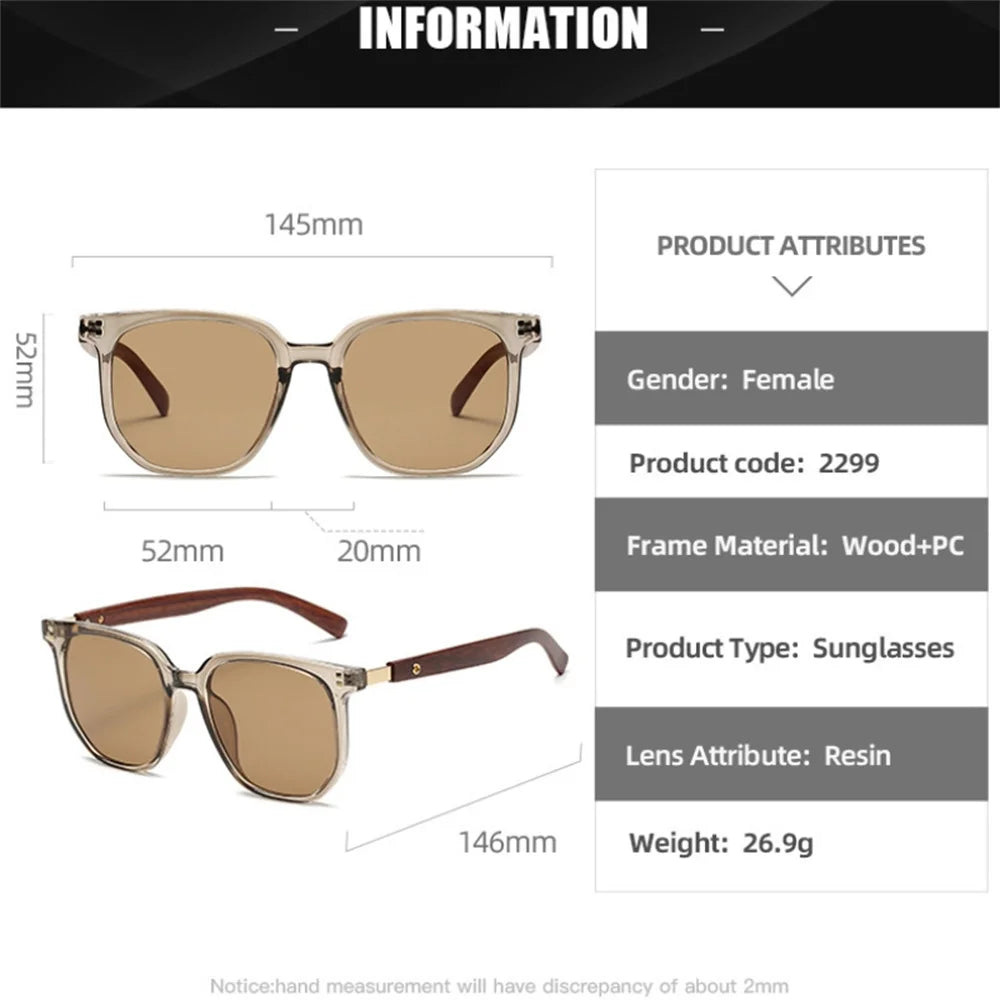 Lunettes de soleil rétro de luxe pour hommes et femmes, monture en bois, lunettes de mode vintage, nuances de macnenbrille