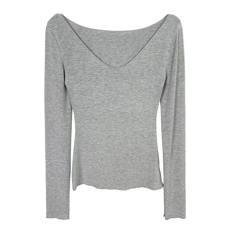Femmes T-Shirt 2026 été basique t-shirt style décontracté col rond Femme vêtements Sexy poitrine basse voir à travers doux mince hauts T-Shirt Femme