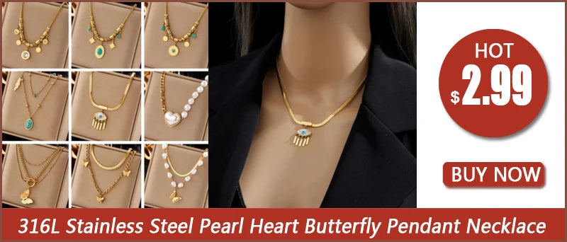 DIEYURO 316L acier inoxydable géométrique trapézoïdal perle huître pendentif collier pour les femmes nouveau OT boucle chaînes bijoux cadeaux