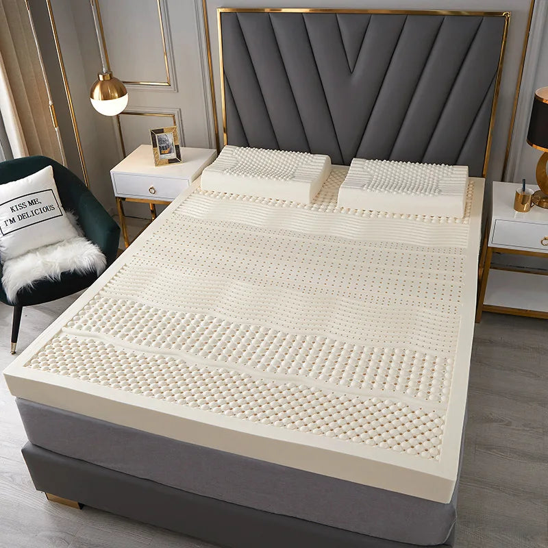 Matelas en latex naturel thaïlandais avec housse, 100% caoutchouc pur, lit de 1.8m, 1.5m d'épaisseur, coussin de dortoir à domicile, virus