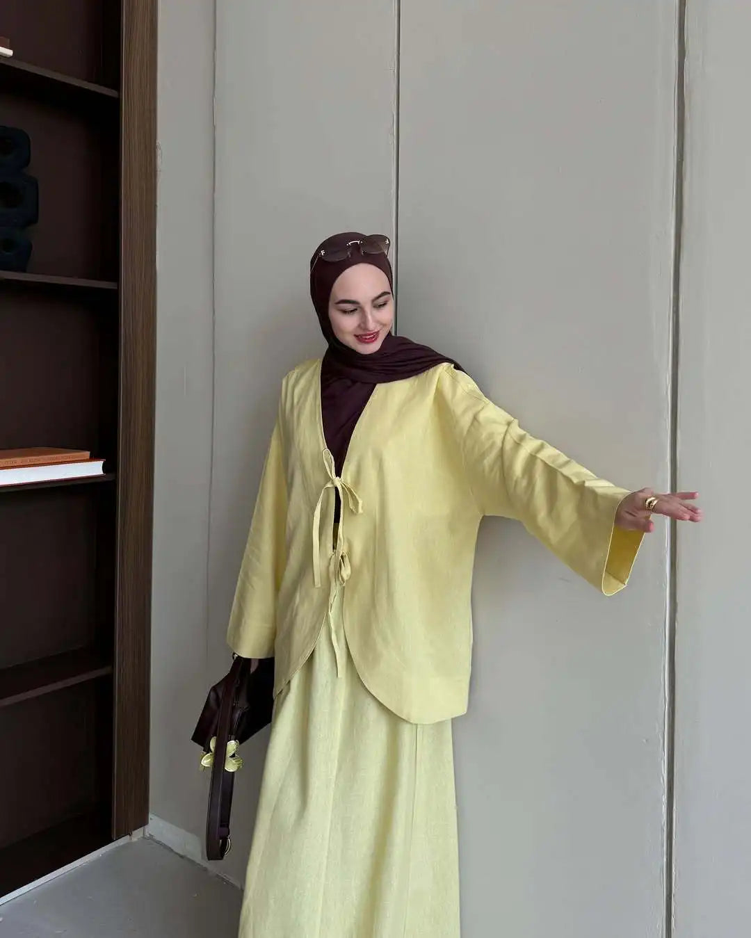 Ensemble deux pièces musulman pour femmes, chemise à lacets, jupe, costumes Ramadan marocain, dubaï, jupes longues, tenues islamiques, Jalabiya Musulman