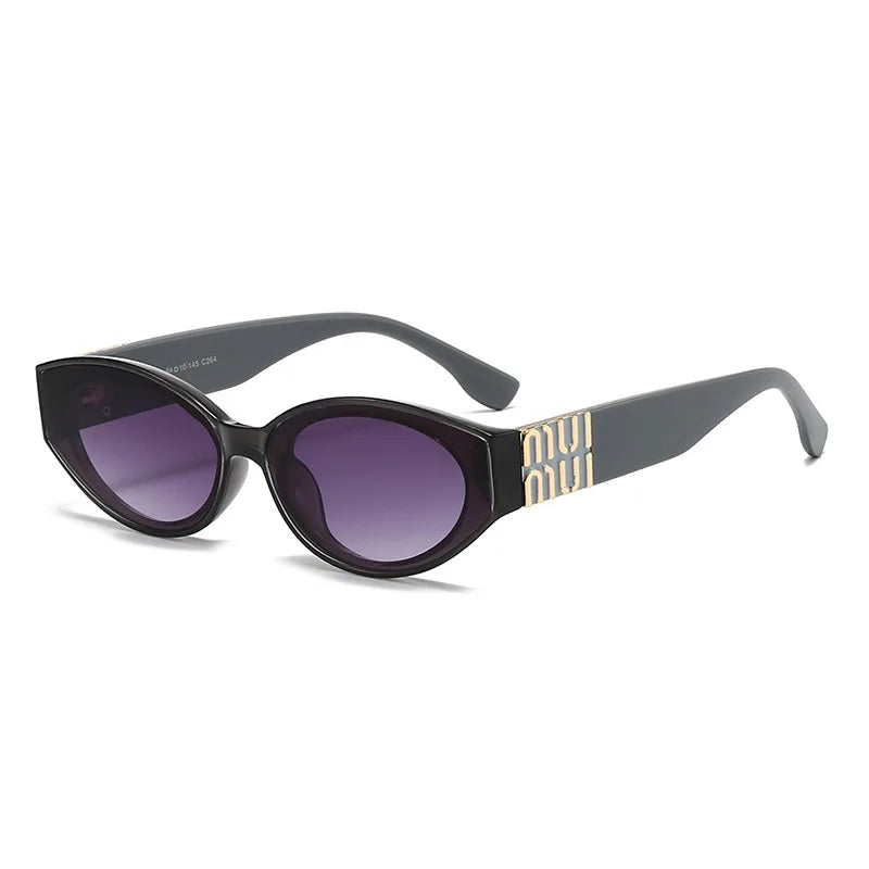 Lunettes de soleil Glamour de luxe pour femmes et hommes, ovales, minimalistes, marque de mode, unisexe, nuances élégantes, UV400