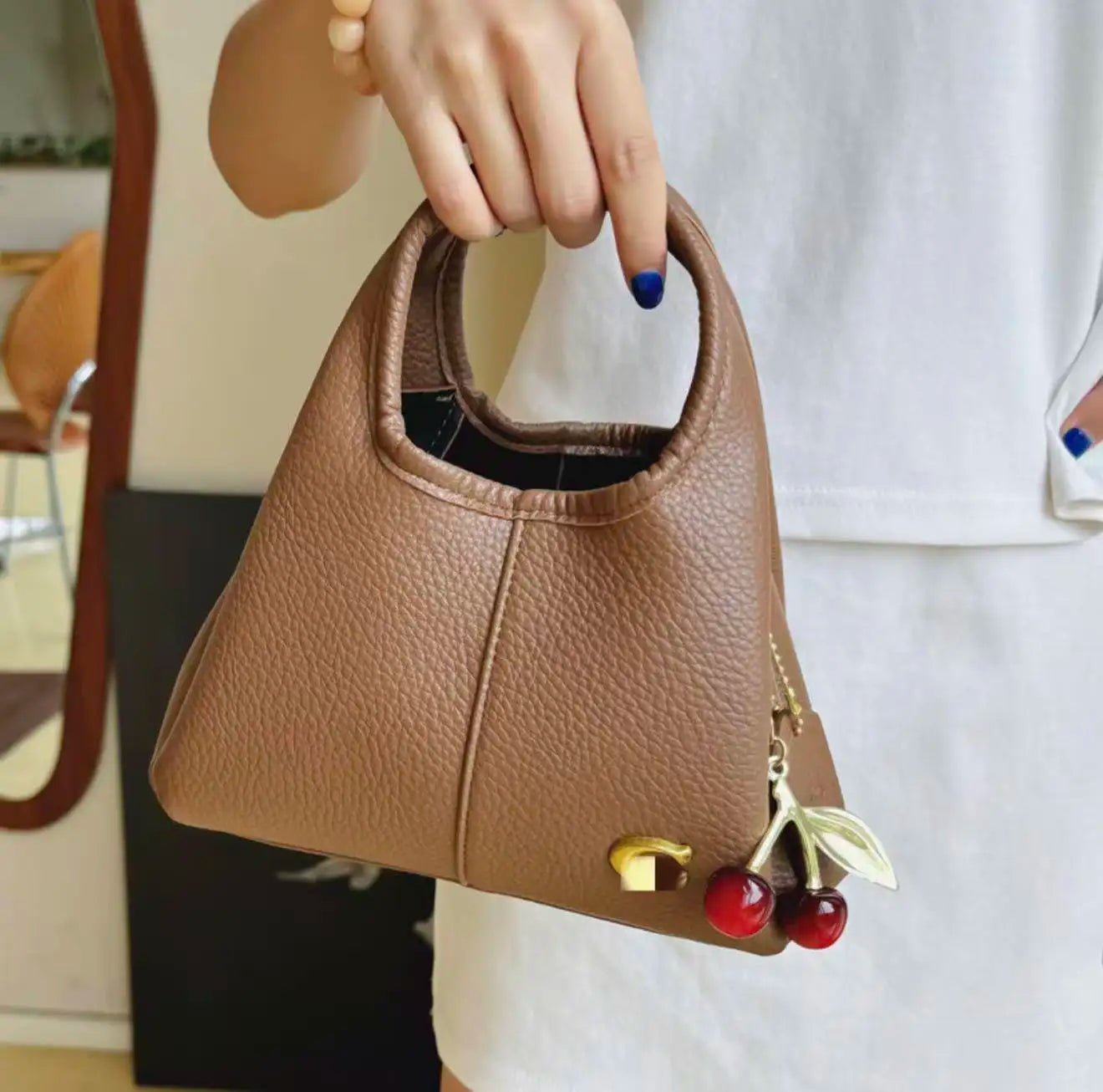 Sac à main polyvalent décontracté, sac de poignet, sac pour femmes, sac de courses, sac à bandoulière rétro pratique, sac seau