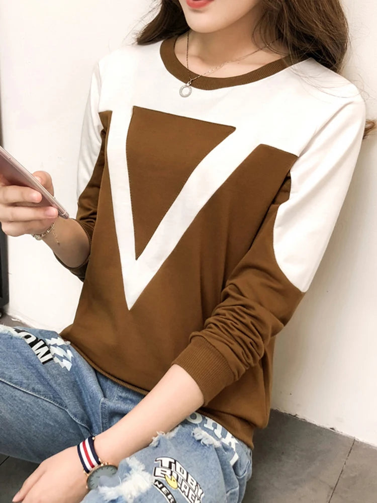 T-shirt manches courtes col rond femme, décontracté et ample, avec médicaments en coton