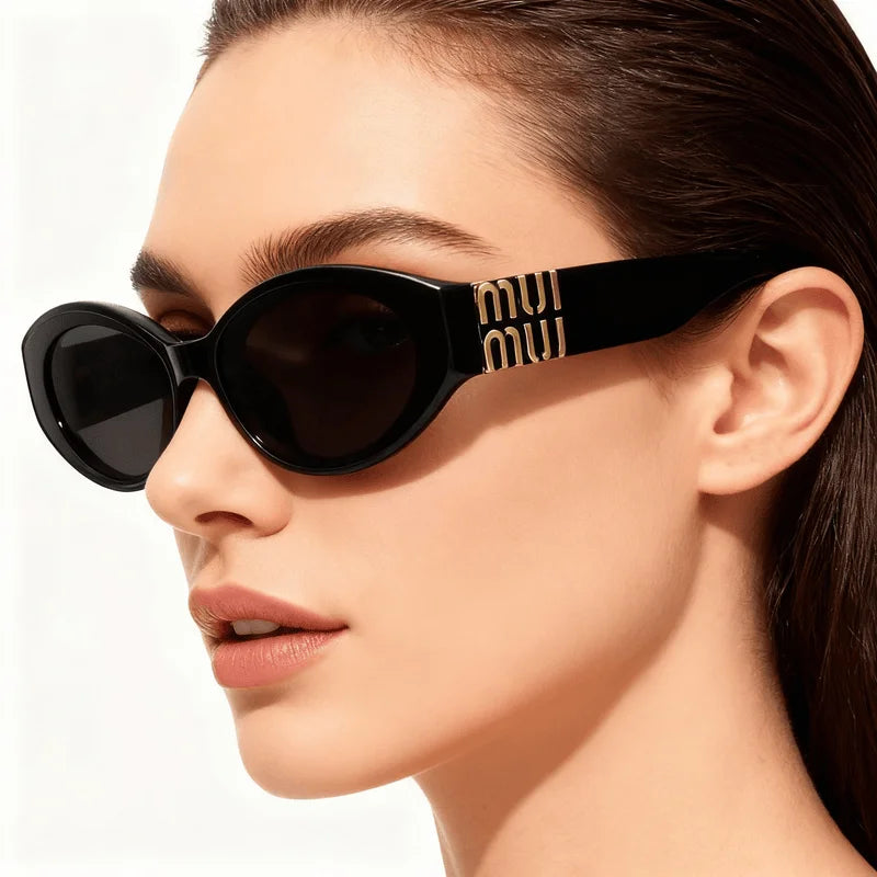 Lunettes de soleil Glamour de luxe pour femmes et hommes, ovales, minimalistes, marque de mode, unisexe, nuances élégantes, UV400