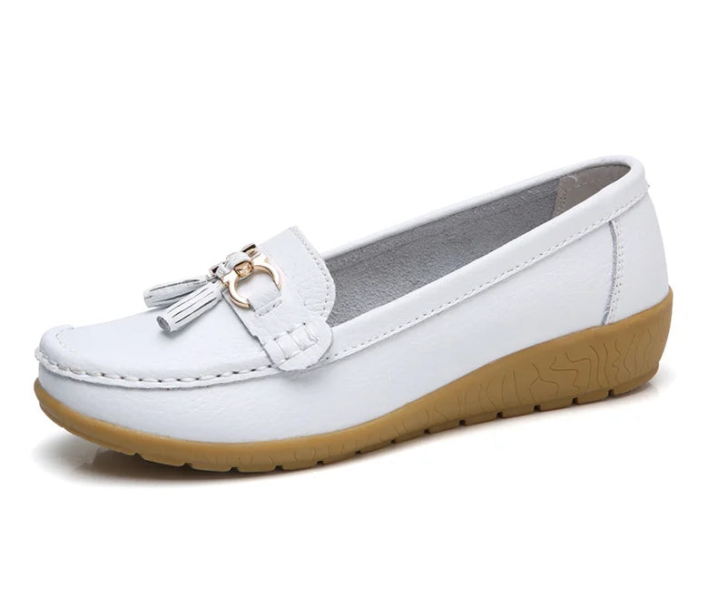 Femme chaussures talons bas chaussures décontractées femmes mocassins sans lacet chaussures plates Mocassins Femmes chaussures confortables femmes chaussures plates blanc