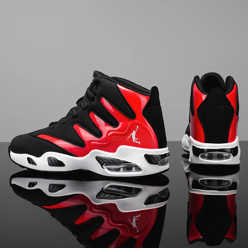 Chaussures de basket-ball montantes pour hommes, robustes et stables, baskets d'entraînement à lacets, unisexe, adaptées à la course, au sport, au basketball et à la marche. Cadeau idéal pour les hommes, léger, confort