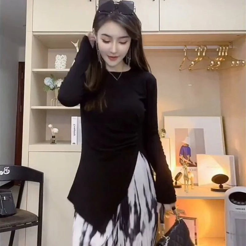 Femme T-shirt 2025 vêtements maigre Sexy haut noir pour les femmes offre élégant T-shirt chaud nouveautés Xxl ajusté Alt Coquett Kpop T-shirt