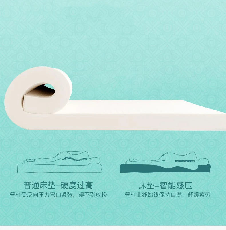 Matelas en latex liquide naturel à 100% de Thaïlande, 10 cm, coussin en caoutchouc pour protéger la colonne vertébrale, simple, double, tatami pour la maison