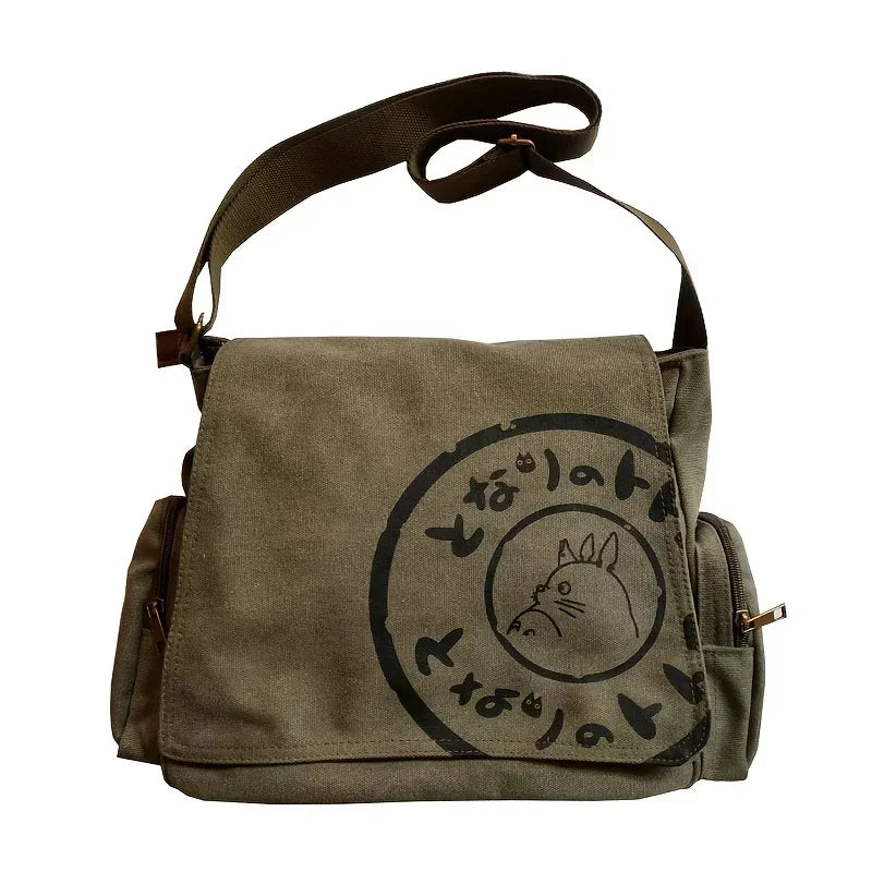 Sac À Bandoulière En Toile Pour Femmes, Sac À Bandoulière De Grande Capacité, Fourre-tout Messager De Dessin Animé, Sacs