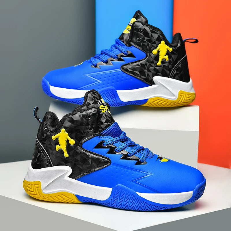 Chaussures de basket-ball classiques pour enfants, baskets antidérapantes d'extérieur pour garçons et filles, baskets décontractées à plateforme, chaussures de sport pour enfants
