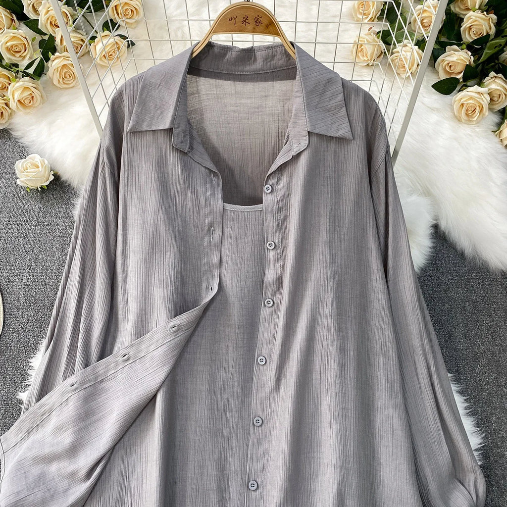 Robe chemise pour femmes musulmanes, ensemble deux pièces, costumes modestes solides, Ensemble musulman du Ramadan, Maroc, dubaï, Abayas, tenues islamiques Jalabiya