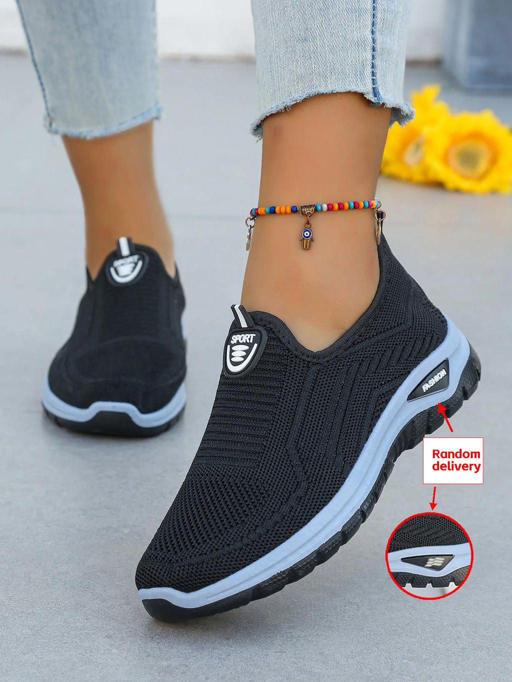 Chaussures décontractées respirantes et tendance pour femme 2026 – Baskets basses en maille aérée à talon plat et semelle souple, confortables pour maman