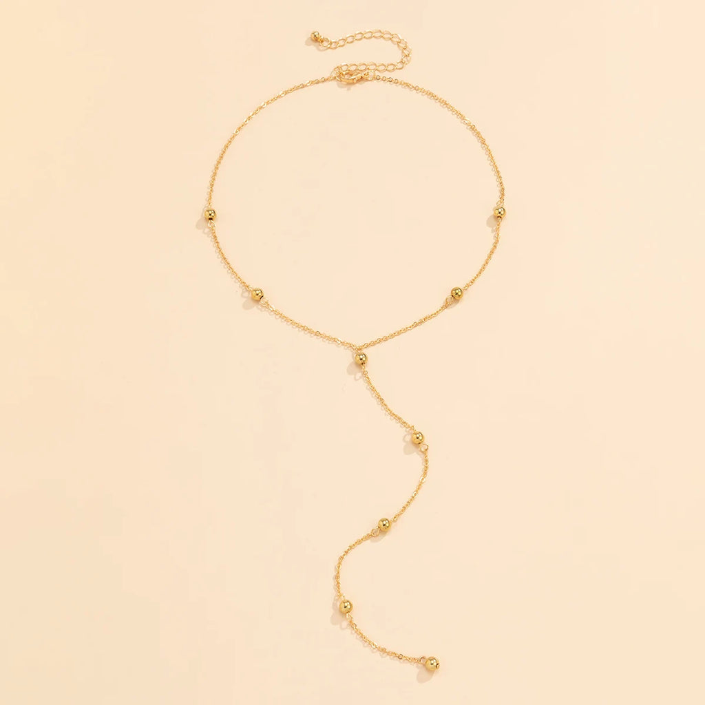 Ingemark minimalisme 2022 Long gland collier pour femmes filles Vintage poitrine mince chaîne boule pendentif femme cou bijoux cadeau nouveau