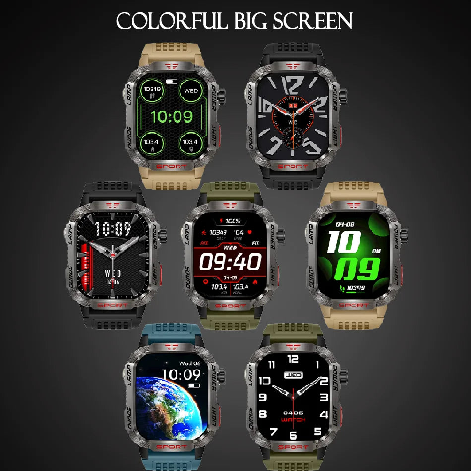 Nouveau militaire GPS montre intelligente hommes lampe de poche boussole étanche 600mAh batterie en plein air Sport Tracker Bluetooth appel Smartwatch