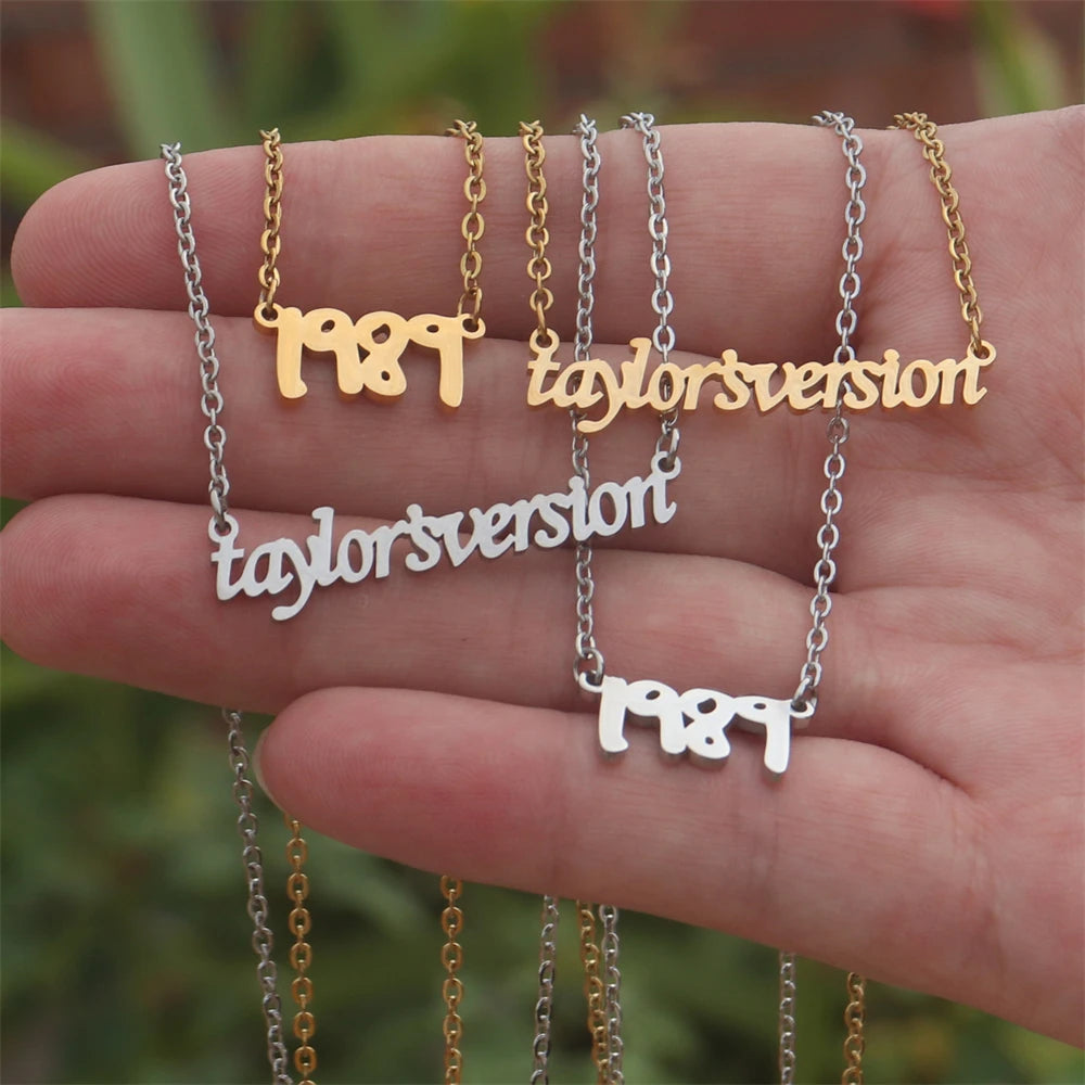Nouveau 1989 TS version collier réputation chanteur Signature sans peur parler maintenant colliers pour amateur de musique TS inspiré Fan cadeau