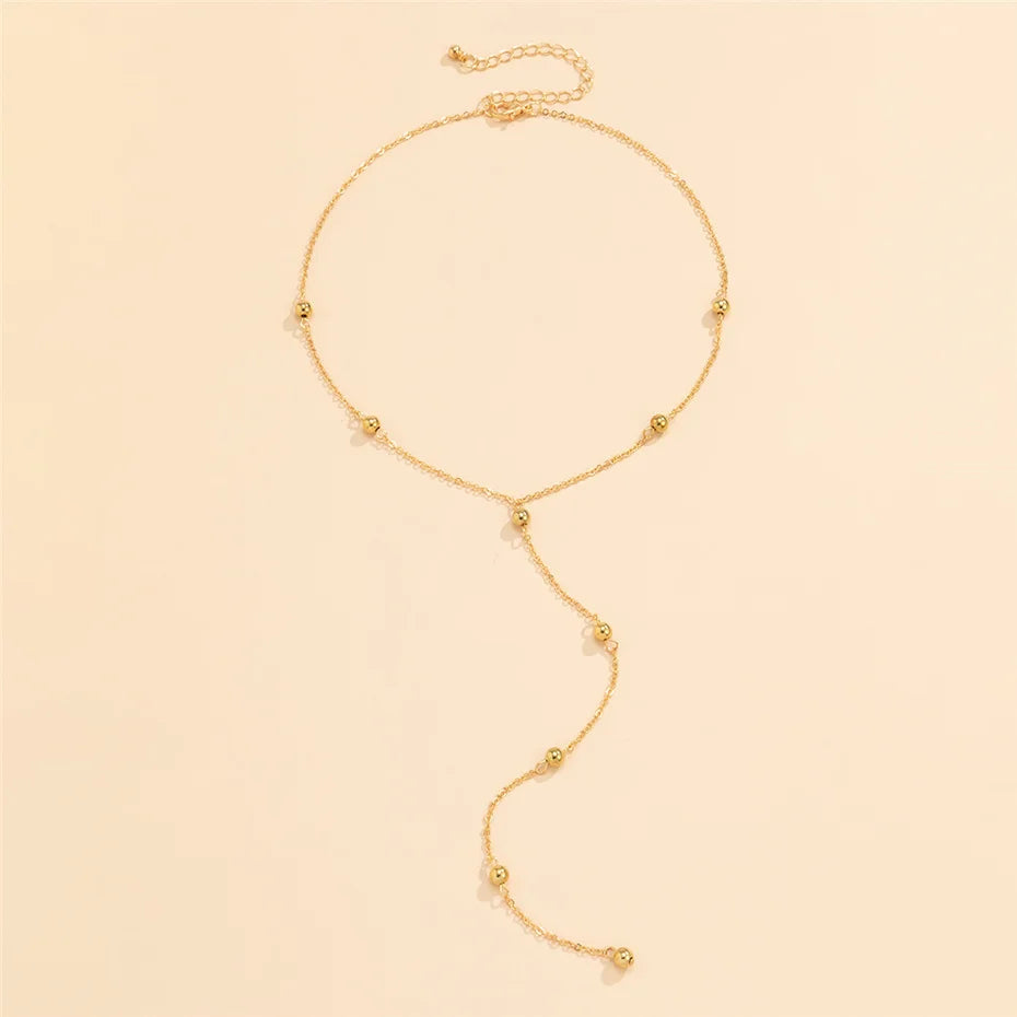 Ingemark minimalisme 2022 Long gland collier pour femmes filles Vintage poitrine mince chaîne boule pendentif femme cou bijoux cadeau nouveau
